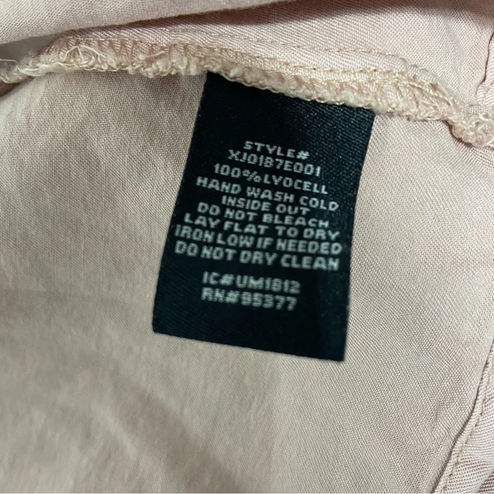 Sanctuary Blush Pink Blouse FLAW Women's Medium Button Front Drawstring Waist - Picture 2 of 10